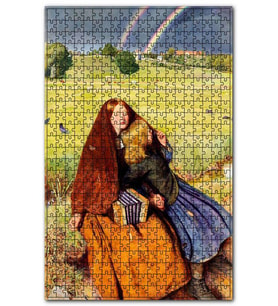 Cakapuzzle Çifte Gökkuşağı ve Akordeonlu Kadınla Kızı Puzzle Yapboz MDF (Ahşap) (1000 Parça)