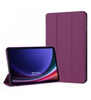 Microsonic Samsung Galaxy Tab S9 X710 Kılıf Slim Translucent Back Smart Cover Siyah (Mor)