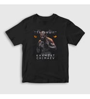 Presmono Unisex Çocuk Beyaz Wolf Kurt Khamzat Chimaev Mma Ufc T-Shirt 429261tt (Siyah)