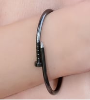 Unisex Erkek Bayan Çivi Bileklik ccb01  (Siyah)