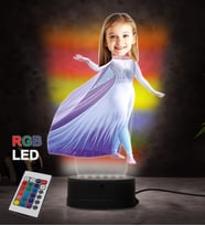 Doğum Günü Hediyesi,Sevgiliye Hediye, Kişiye Özel Fotoğraflı Su Perisi Karikatür 3D Led Lamba (RGB)