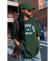 Unisex Suppose Pre Baskılı Oversize Tshirt (Yeşil)