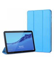 Huawei Mediapad T3 10 Kılıf Slim Translucent Back Smart Cover (Mavi)