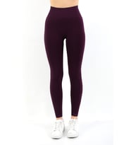Kadın Yüksek Bel Büzgülü Toparlayıcı Fitness Tayt 16312 0029-25 (Mürdüm)