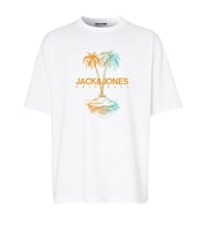 Palmiye Baskı Erkek T-shirt (Beyaz)