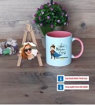 Kadın Öğretmene Hediye Kupa Bardak Beyaz ve Fotoğraflı Ahşap Anahtarlık Hediye (Model 6)