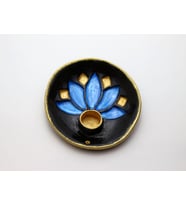 Lotus Seramik Tütsülük (Siyah-Mavi)