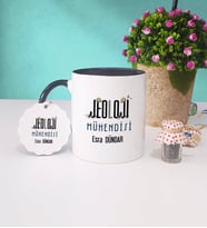 Jeoloji Mühendisi Kupa Bardak ve Anahtarlık (Siyah)