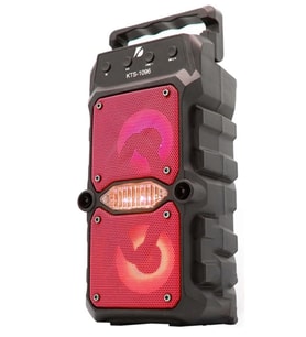 TT KTS-1096 Led RGB Büyük Boy Bluetooth kablosuz Çift Hoparlör USB/TF Kart/FM (Kırmızı)