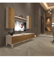 Decoraktiv Eko 7 Mdf Std Gold Tv Ünitesi Tv Sehpası (Beyaz - Pera)