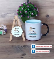 Kadın Yüzme Antrenörü Kupa Bardak Kırmızı ve Ahşap Anahtarlık Hediye (Model 8)