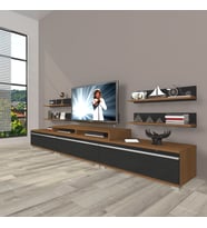Decoraktiv Ekoflex 270r Mdf Tv Ünitesi Tv Sehpası (Siyah - Ceviz)