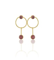 Kadir Jewellery 22 Ayar Altına Kaplama Kadın Sallantılı Küpe -El İşçiliği Ve Hipoalerjenik Küpe (Pembe)