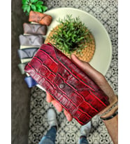 Visso 888 İsme Özel Hakiki Deri Gözlük Kılıfı (Kroko Bordo)