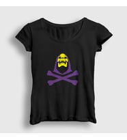 Presmono Kadın Beyaz Skeletor İskeletor He Man T-Shirt 434037tt (Siyah)