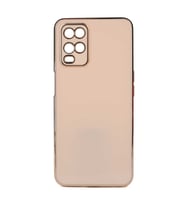 Oppo A54 4G Kılıf Kenarları Gold Kamera Korumalı Renkli Pastel Silikon Mavi Açık BARK (Rose - Gold)