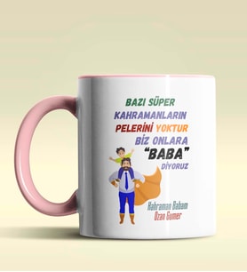Kişiye Özel Bazı Kahramanların Pelerini Yoktur2 Siyah Kupa (Pembe)