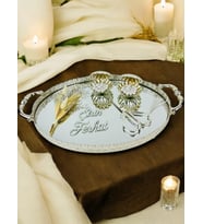 Whisper Gümüş Oval Nişan Tepsisi (Beyaz)