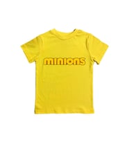 Minions baskılı pamuklu penye kumaş yazlık çocuk tişört (Sarı)