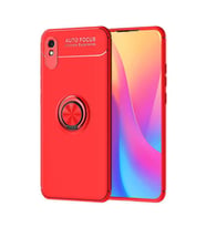 Xiaomi Redmi 9A Kılıf Yüzüklü Magnetli Ravel Case (Kırmızı)