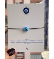 El Yapımı Seramik Nazar Boncuklu İp Bileklik- Hediye Paketli (Model 2)