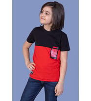 Toontoy Erkek Çocuk Garnili Cep Aksesuarlı Tişört (Kırmızı)