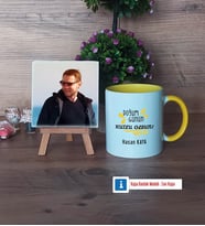 Doğum Günü Hediyesi Fotoğraflı Dekoratif Taş, Kupa Bardak Beyaz Hediye (Model 7)