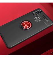 Huawei Y7 Prime 2019 Kılıf Yüzüklü Magnetli Ravel Case (Siyah-Kırmızı)