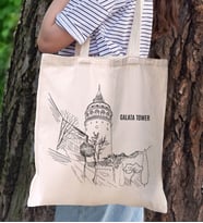 BK Gift İstanbul Tasarımlı Kanvas Bez Çanta, Baskılı Omuz Çantası, Alışveriş Çantası, Plaj Çantası, Arkadaşa Hediye (Model 10)