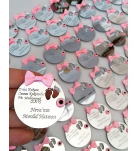 Kişiye Özel Pleksi Bebek Magnet Hatıra (Gümüş)