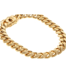 Erkek 10 mm Panzer Çelik Bileklik (Gold)