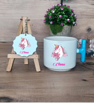 Unicorn Hediye Seti Kupa Bardak T Kulplu ve Anahtarlık Kız Çocuğuna Arkadaşa Sevgiliye Doğum Günü Hediyesi (Model 3)