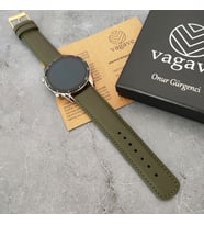 vagave Huawei Watch GT / GT2 / GT2e / GT2pro GT3 / GT3pro 46mm İsme Özel Deri Kordon 8 Renk (Yeşil)