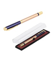 Metal Gold İşlemeli Tekli Kapaklı Roller Kalem Öğretmenler Günü (Lacivert)