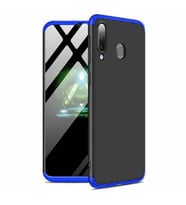 Samsung Galaxy A20S GKK Kılıf 360 Derece Tam Koruma (Mavi-Siyah)