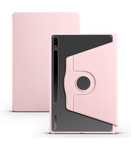 Galaxy Tab S7 FE LTE (T737-T736-T733-T730) Kılıf Zore Termik Kalem Bölmeli Dönebilen Standlı Kılıf (Pembe)