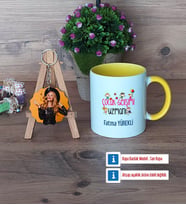 Çocuk Gelişimi Uzmanı Kupa Bardak Beyaz ve Fotoğraflı Ahşap Anahtarlık Hediye (Model 7)
