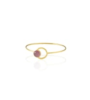 Kadir Jewellery 22 Ayar Altın Kaplama El İşçiliği Zirkon Taşlı Kadın Kelepçe Bilezik (Pembe)