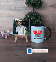 Hukuk Okuduğumu Söylemiş Miydim Fotoğraflı Dekoratif Taş, Kupa Bardak Beyaz Hediye (Model 11)