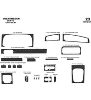 Meriç® Volkswagen Vento Ön Torpido Kaplama Maun 23 Parça 1995-1997 (Karbon)