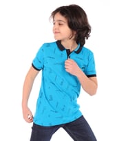 Toontoy Erkek Çocuk Komple Baskılı Tişört (Saks)