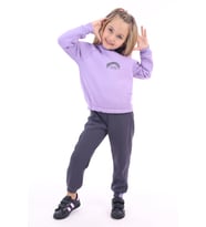 Toontoy Kız Çocuk Baskılı Eşofman Takım (Lila)