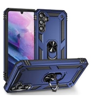 Samsung Galaxy A34 Kılıf Yüzüklü Standli Tank Kapak (Lacivert)
