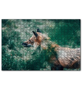 Cakapuzzle Ormanda Yeşillikler Arasındaki Tilki  Puzzle Yapboz MDF (Ahşap) (500 Parça)