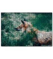 Cakapuzzle Ormanda Yeşillikler Arasındaki Tilki  Puzzle Yapboz MDF (Ahşap) (500 Parça)