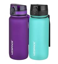 Uzspace 2'li Tritan Matara Seti 650 ml 14 Farklı Renk Seçeneği FiftyFifty (MOR-TABA)