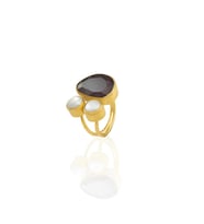 Kadir Jewellery 22 Ayar Altın Kaplama Kadın Zirkon Taşlı Yüzük-El İşçiliği Ve Özel Tasarım (Bordo)