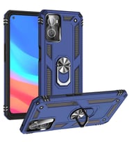 Oppo A96 4G Kılıf Yüzüklü Standli Tank Kapak (Lacivert)