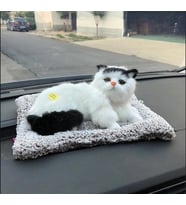 Simülasyon Kedi Peluş Oyuncak Aktif Karbon Gerçekçi Kedi Bambu Kömür Arıtma Gerçek Hayat Peluş (Beyaz)
