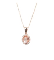 925 Ayar Gümüş Oval Zultanit Taşlı Kolye (Rose)